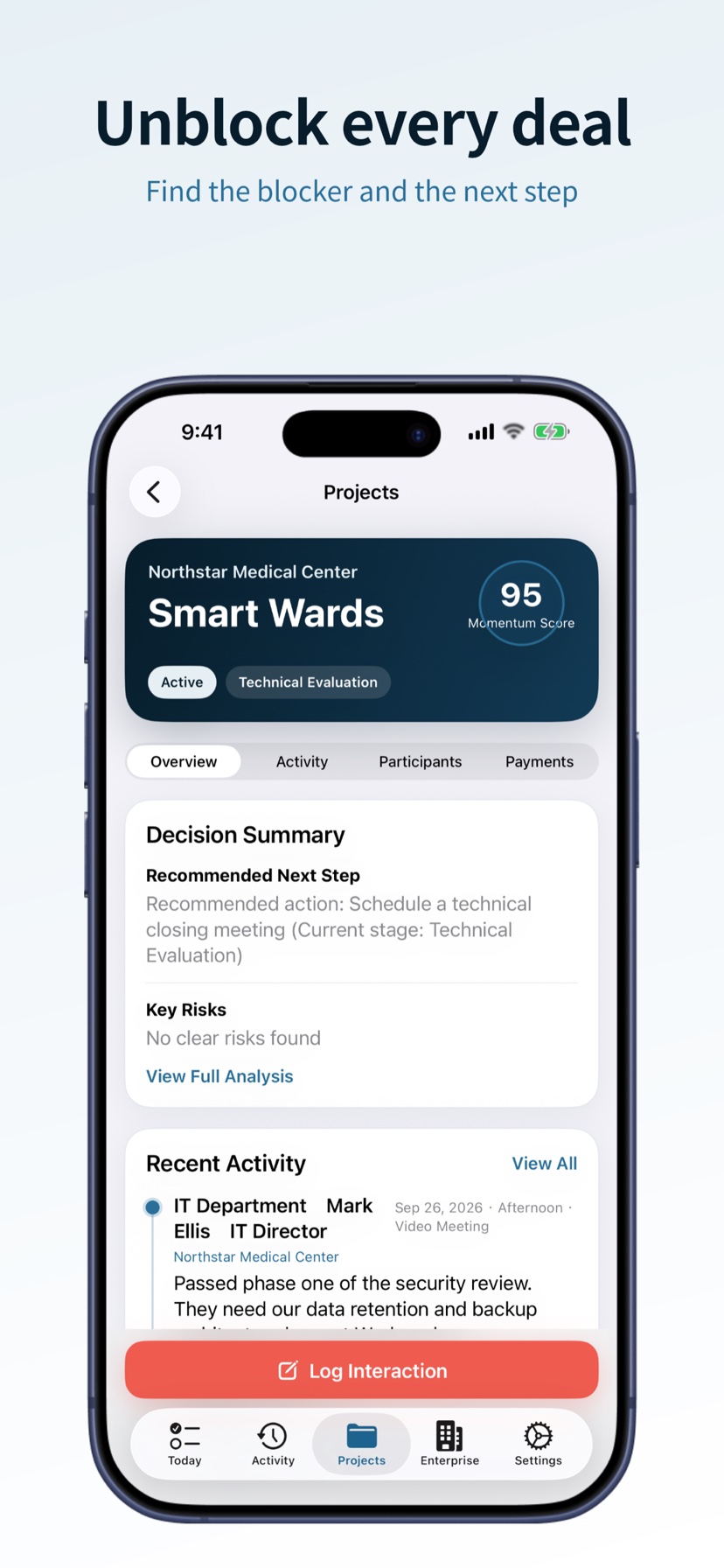 VINEQRA project detail and next-action recommendation
